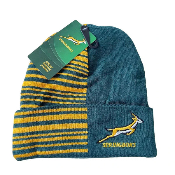 Springbok Beanies with SA Flag and Springbok - Something From Home - South African Shop
