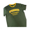 Green Springbok Official Licensed Supporter T-Shirt with yellow collar and text showcasing South Africa rugby pride