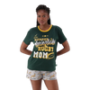 Springbok Rugby Mom women's pajama set with green short-sleeve top and grey shorts, 100% cotton, X-Large