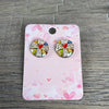 Stud Earrings - Circle Heart in Cross - Something From Home - South African Shop