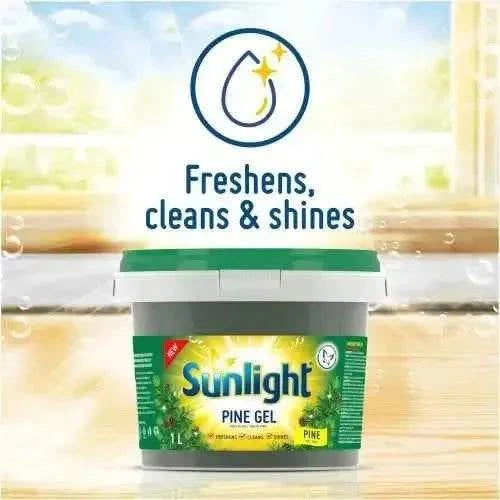 Sunlight Pine Gel 1L multipurpose cleaner bottle with fresh pine scent for floors, walls, and toilets cleaning