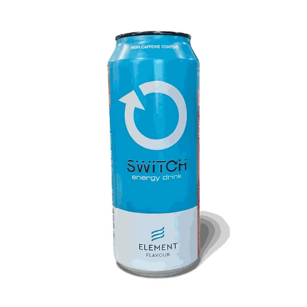 Switch Energy Drink Element Flavour 500ml blue can with high caffeine and B-vitamins for energy and focus