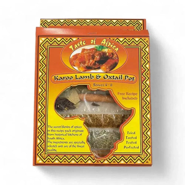 Taste of Africa Karoo Lamb and Oxtail Pot spice mix with recipe for South African cuisine