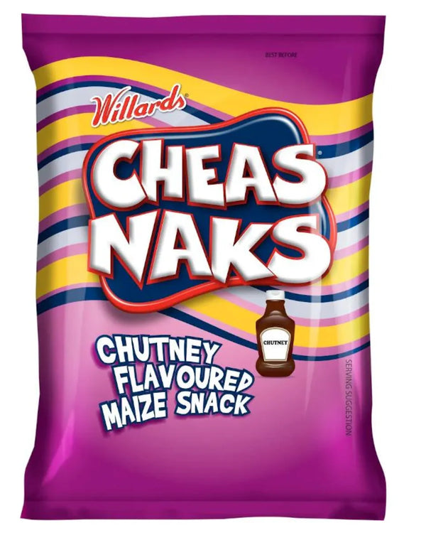 Willards Cheas Naks chutney flavoured maize snack 135g pack