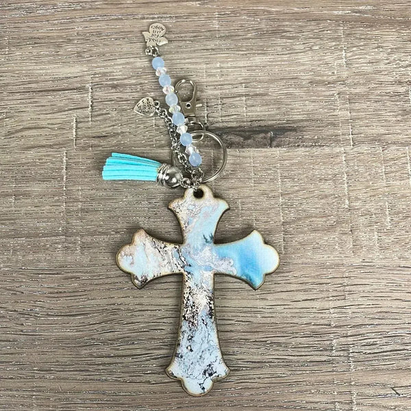 Keyring - Wooden Cross - Something From Home - South African Shop