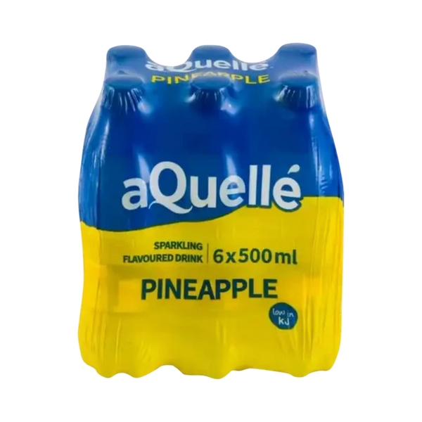 aQuellé Flavoured Sparkling Water - Pineapple (Pack of 6 x 500ml)