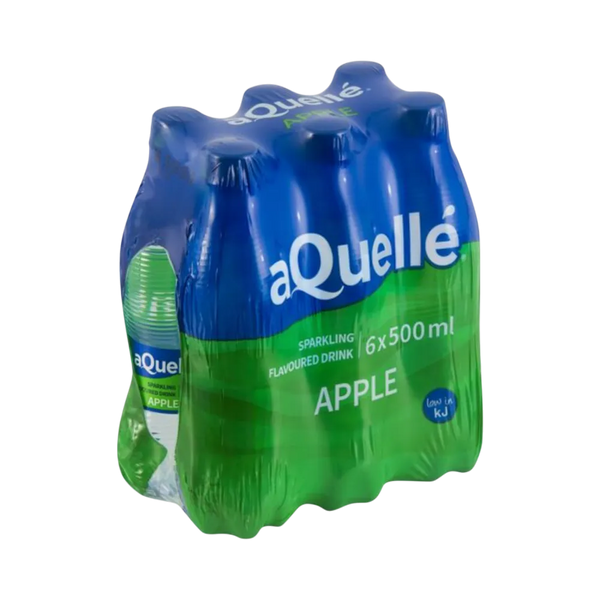 aQuellé Flavoured Sparkling Water - Apple 500ml (Pack of 6 x 500ml)