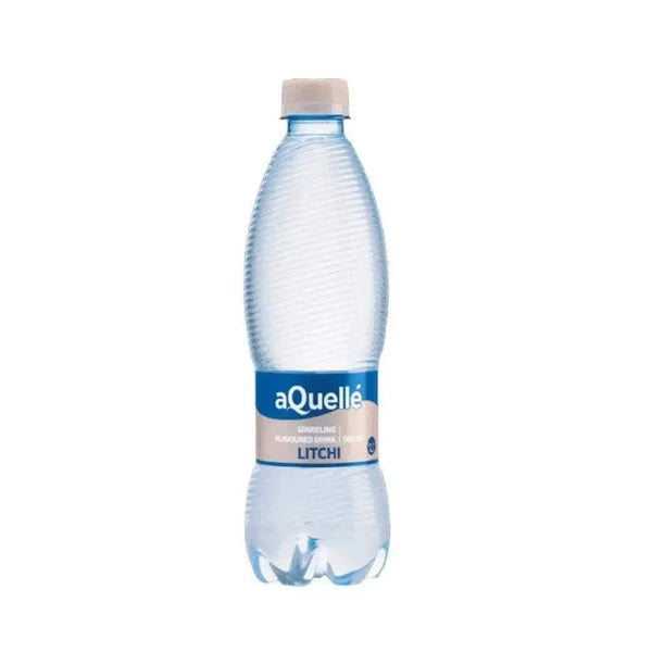 Single 500ml bottle of aQuellé Litchi Flavoured Sparkling Water