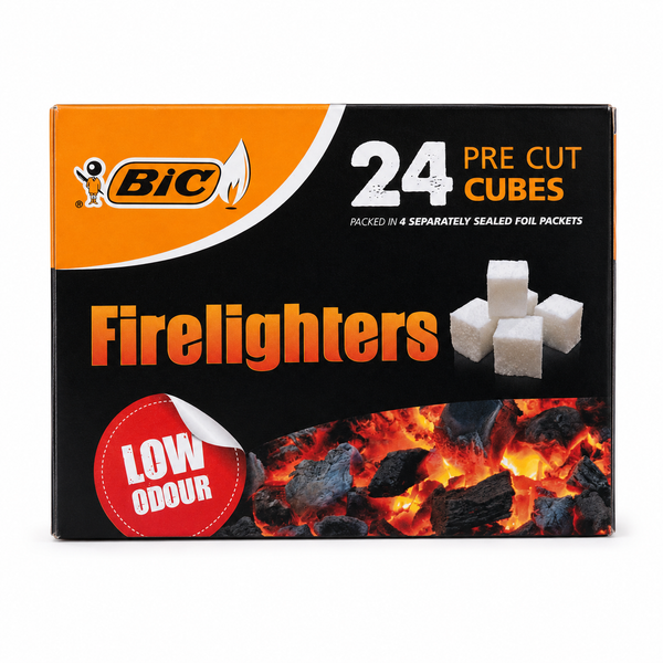 BIC Firelighters 24 Pre-Cut Cubes box