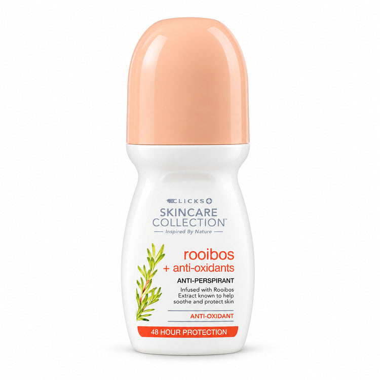Clicks Skincare Collection Rooibos anti-perspirant roll-on 50ml on white background