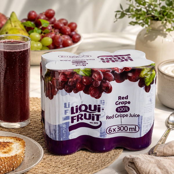 Liqui-Fruit Red Grape 6 x 300ml multipack at breakfast