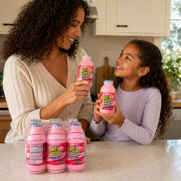 Steri Stumpie Strawberry Milk six-pack family lifestyle