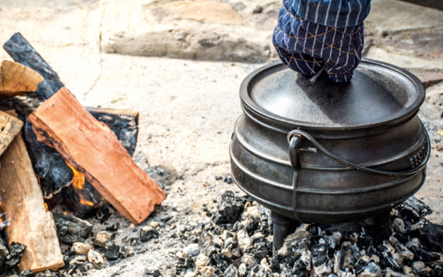 What is the wax layer on my new potjie pot?