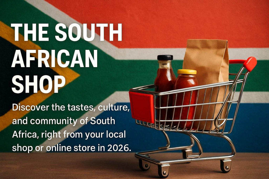 Interior view of a vibrant South African shop in New Zealand showcasing authentic South African products and cultural decor for 2026 guide