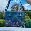 PU leather handbag and wallet combo with ethnic print