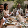 South African braai table setup with serviettes and traditional dishes