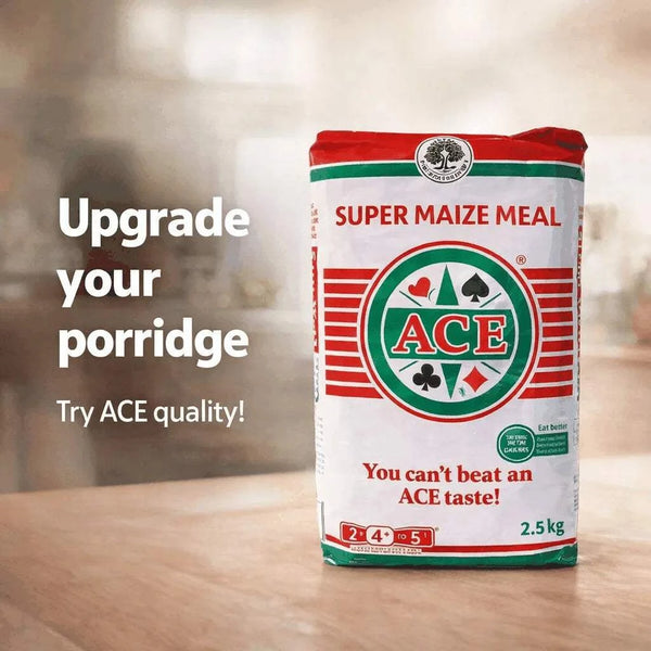 ACE Super Maize Meal 2.5kg pack with porridge promotional message
