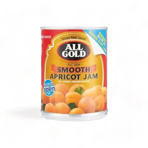 All Gold Jam Smooth Apricot 450g jar with natural apricot sweetness and versatile culinary use