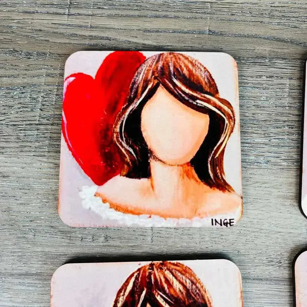 Coasters - Angles with Hearts (Set of 6) - Something From Home - South African Shop