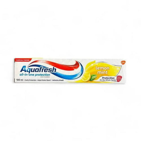 Aquafresh Lemon Mint fluoride toothpaste 100ml box