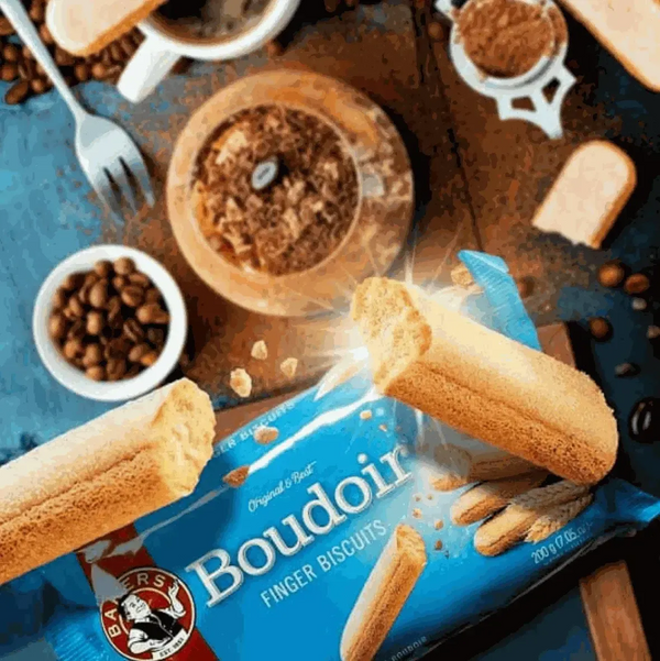 Bakers Boudoir Original Finger Biscuits 200g pack with buttery, crispy texture