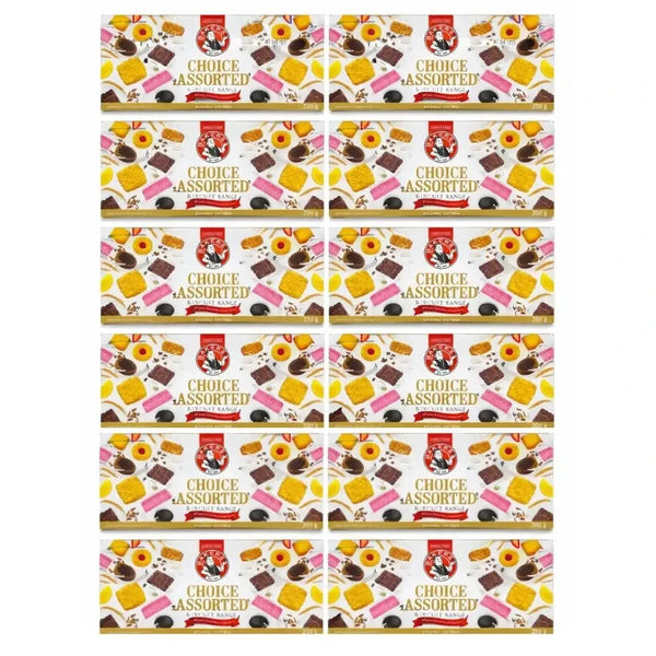 Bakers Choice Assorted cream-filled cookies pack of 12, 200g each, variety of flavors and textures for sharing and special occasions