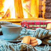 Bakers Eet-Sum-Mor shortbread biscuits with coffee cup by a fireplace cozy setting