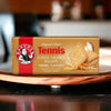 Bakers Tennis Biscuits caramel flavored classic coconut biscuits 200g package on plate