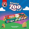 Bakers Zoo Biscuits 150g pack with colorful animal-shaped iced biscuits on a vibrant background.