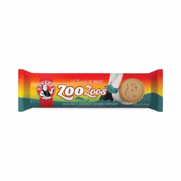 Bakers Zoo Zoos Cream Biscuits 125g package, featuring zoo-inspired cream biscuits.