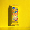 Beacon Jelly Tots Flavoured White Chocolate Slab 80g on bright yellow background.