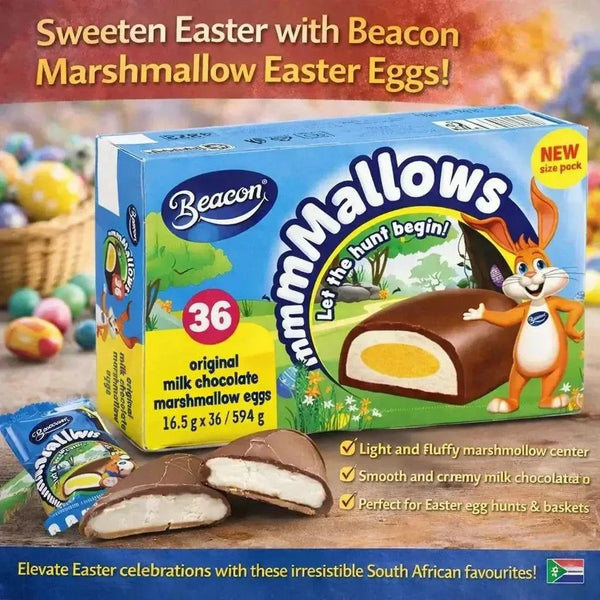 Beacon Marshmallow Easter Eggs with fluffy marshmallow center and milk chocolate coating for Easter celebrations