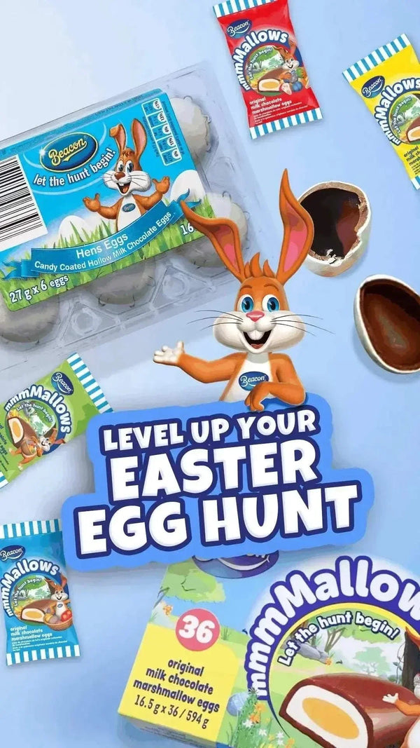 Beacon Marshmallow Easter Eggs with fluffy marshmallow center and milk chocolate coating perfect for Easter celebrations