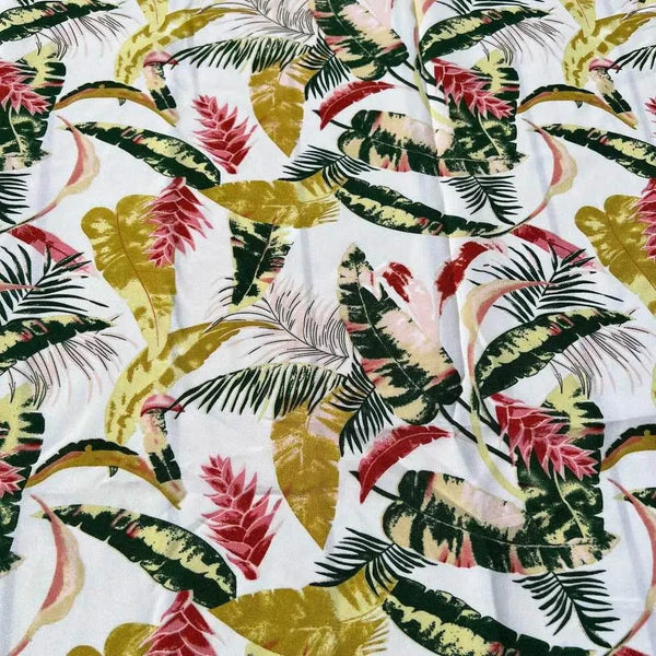 Tablecloth - Beige with Pink & Mustard Tropical Flowers - Something From Home - South African Shop