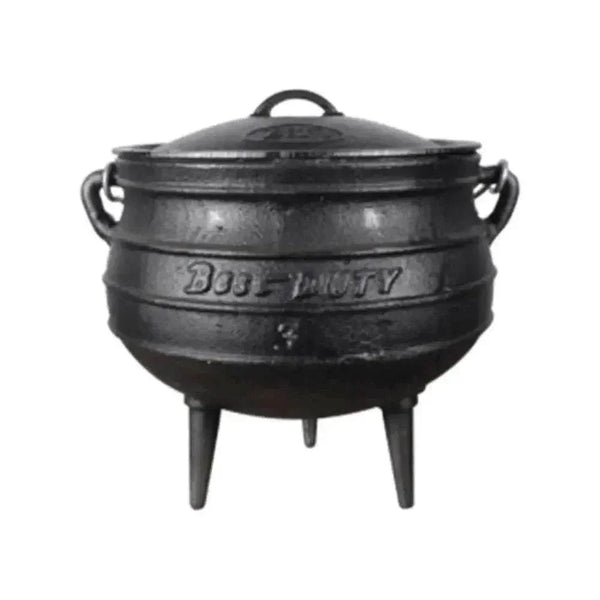 Best Duty Potjie 3-leg cast iron pot 7.8L with lid and handle for outdoor cooking