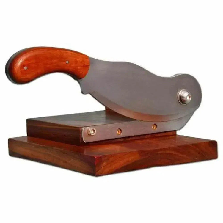 Blacksmith Biltong Cutter made of solid Kiaat wood for precise slicing of biltong in South Africa
