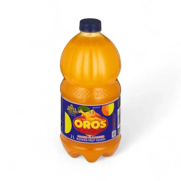 Brookes Oros Concentrate Flavours Mango 2L bottle with vibrant orange liquid and blue label