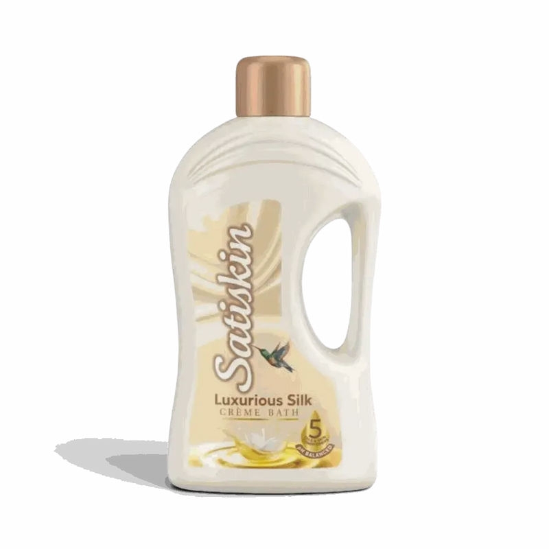 Satiskin Luxurious Silk Bubble Bath 2L bottle with nourishing oils and skin conditioners