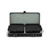 CADAC 2 Cook 3 Pro Deluxe portable dual burner gas barbecue with flat and ribbed plates for outdoor cooking