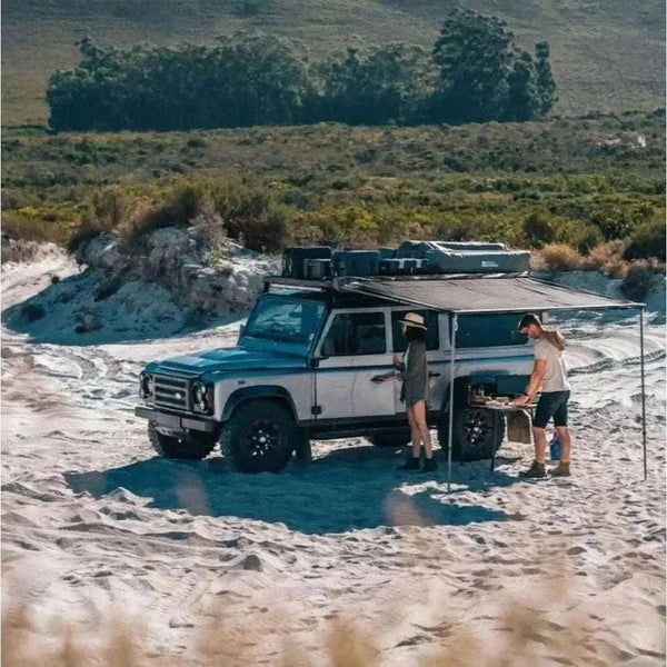 CADAC 2 Cook 3 Pro portable dual burner gas barbecue with flat and ribbed plates for versatile outdoor cooking