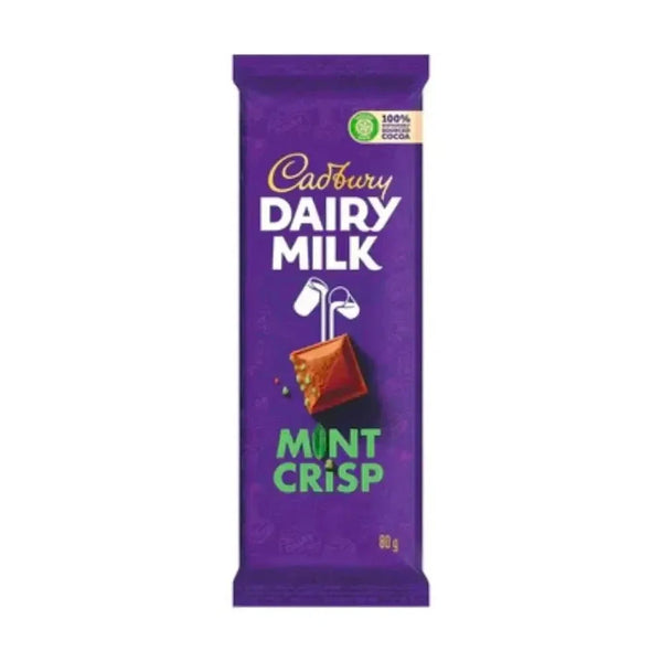 Cadbury Dairy Milk Mint Crisp chocolate 80g front pack