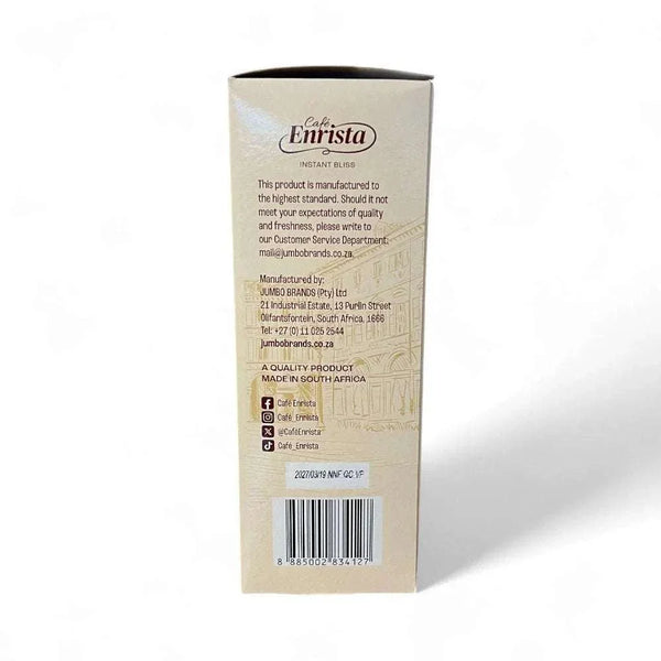 Cafe Enrista Coffee 3-in-1 Regular 500g box with product details and manufacturer information.