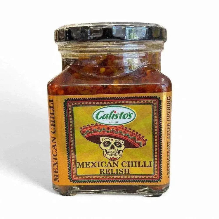 Calisto's Mexican Chilli Salsa 250ml bottle with spicy salsa and chili ingredients