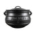 Cast iron potjie with lid, 7.8L capacity, flat design, for versatile cooking methods.