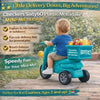 Checkers Sixty60 MINI-ME teal ride-on motorbike with three wheels and rear delivery box