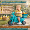 Checkers Sixty60 MINI-ME teal ride-on motorbike with three wheels and rear delivery box