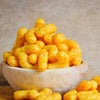 Cheese Curls in a bowl, light and melt-in-your-mouth snack, 150g.