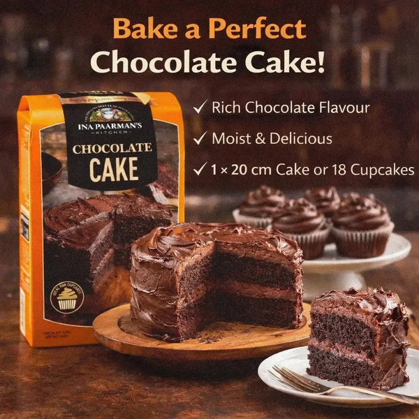 Ina Paarman’s 650g rich chocolate cake mix box from South Africa