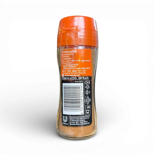 Robertsons Cinnamon Spice 42g shaker bottle with finely ground cinnamon for cooking and baking