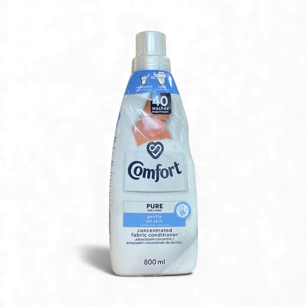 Comfort Concentrated Fabric Conditioner Pure 800ml bottle for gentle skin care and softness
